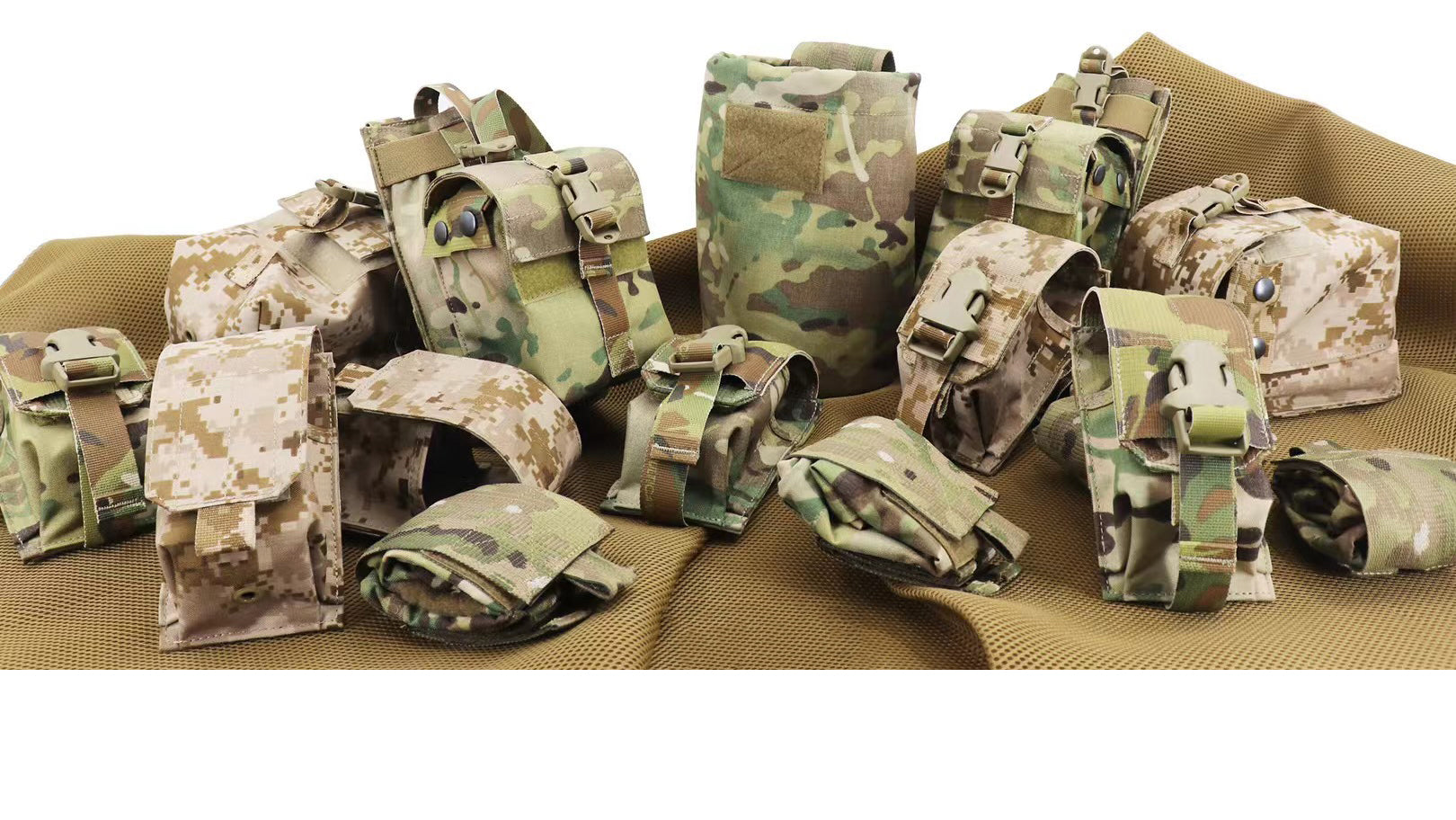 Multicam plate carrier outlet with pouches