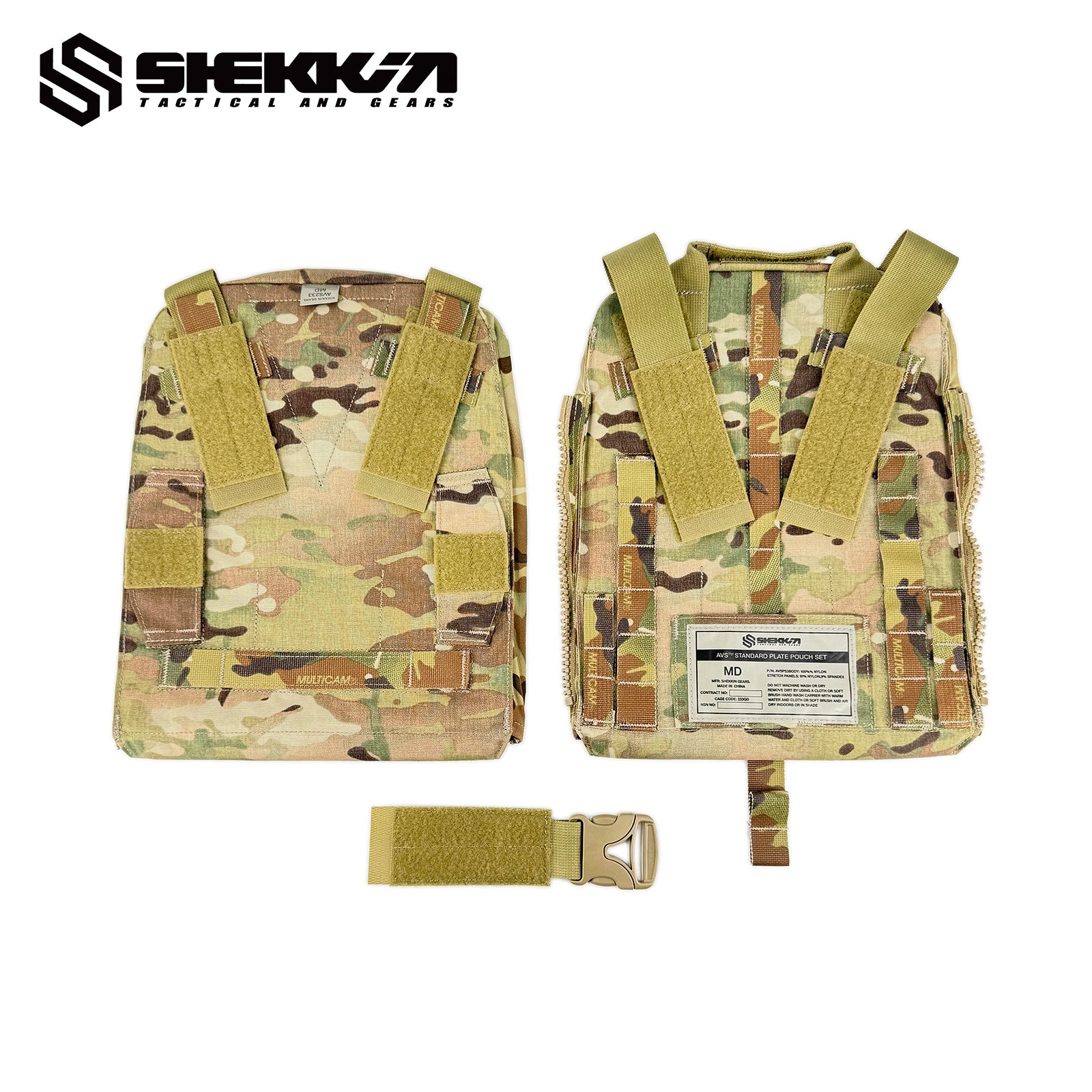 AVS Standard cut plate pouch set - SM / Multicam -Shekkin Gears