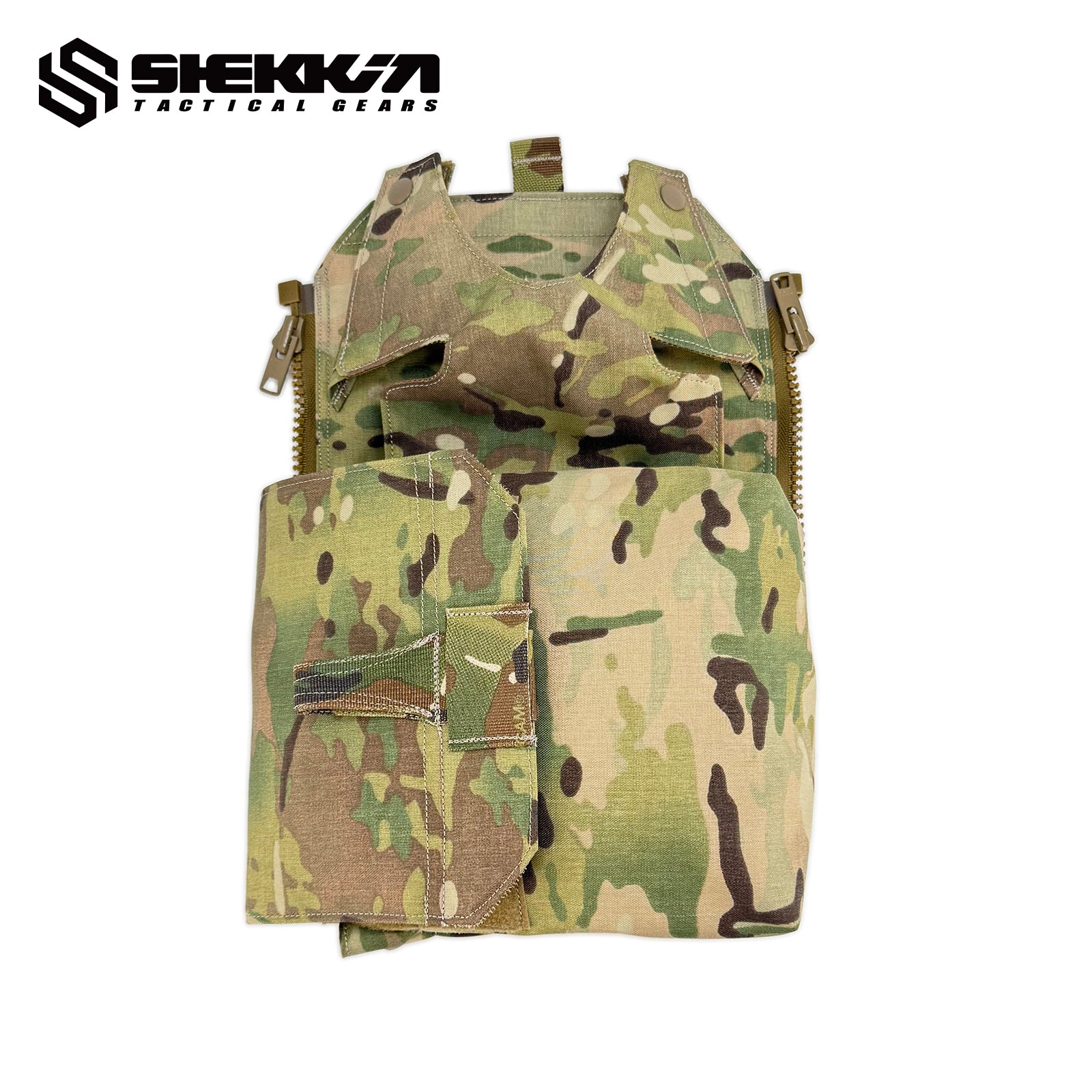 Tactical Assaulter's Zip-On Back Panel with Blower Gas Mask Pouch