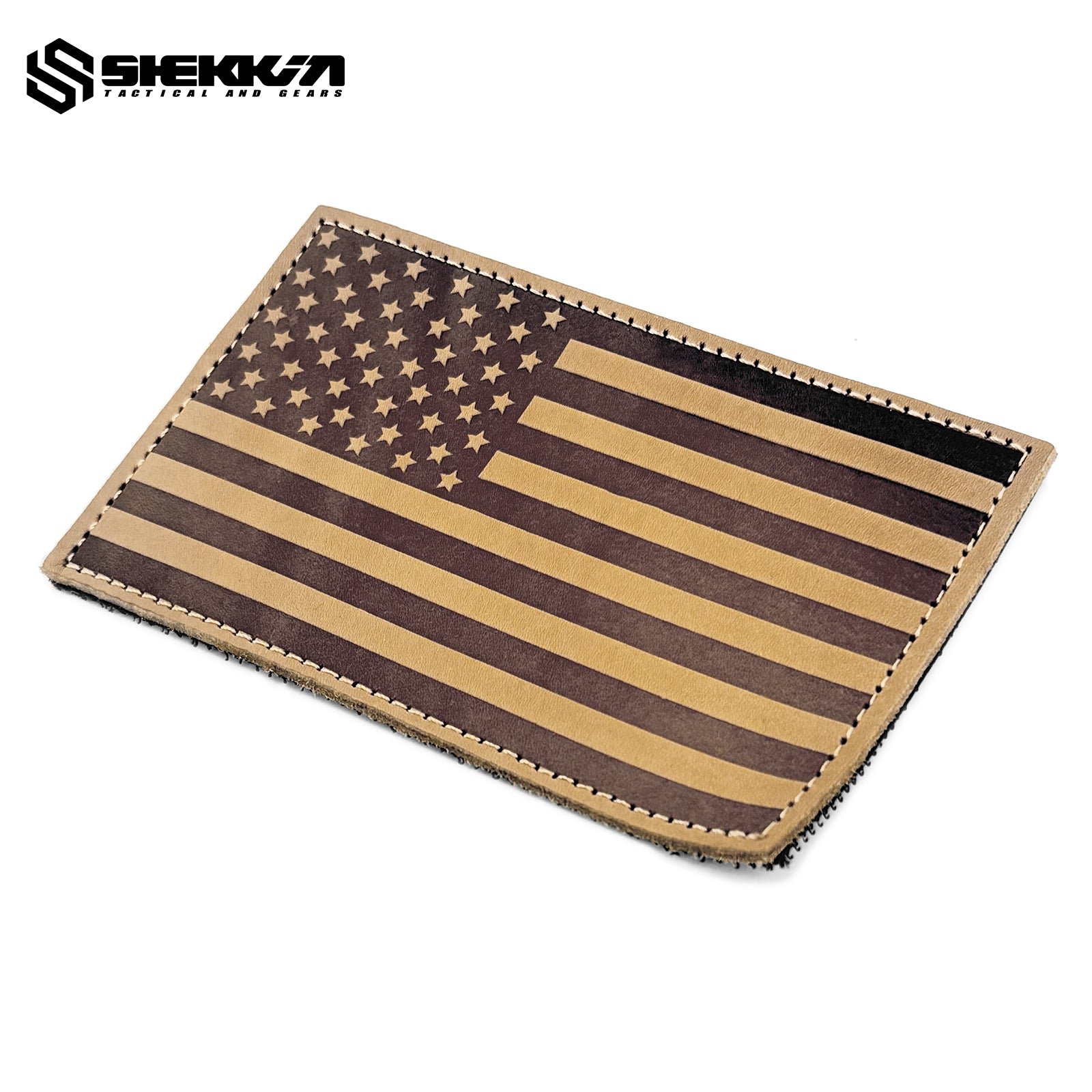 3”x5” Cowhide Leather US Flag Patch - Default Title -Shekkin Gears