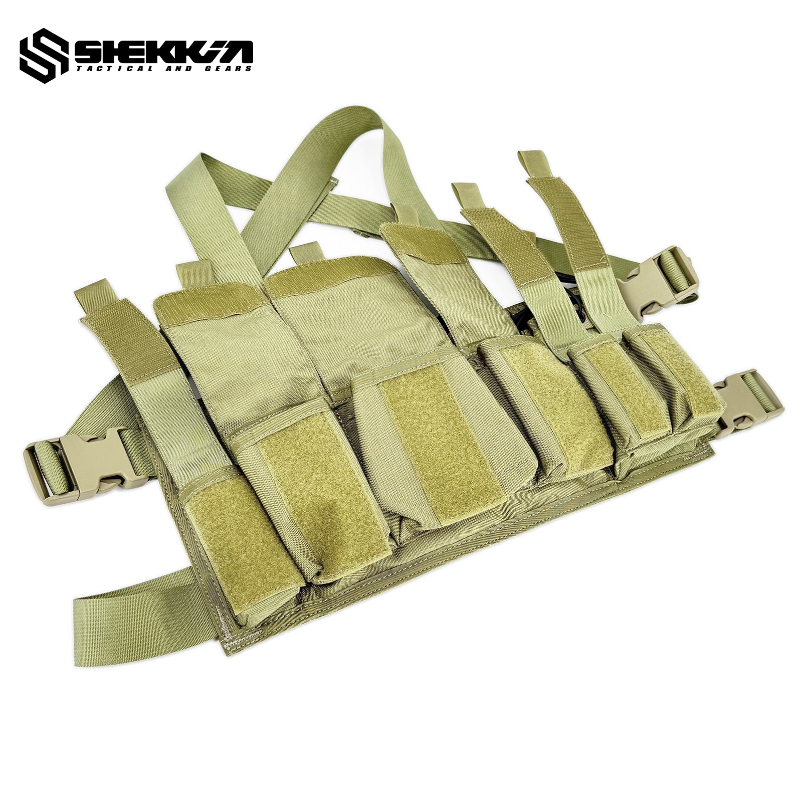 DBT style Low vis chest rig Khaki - Default Title -Shekkin Gears
