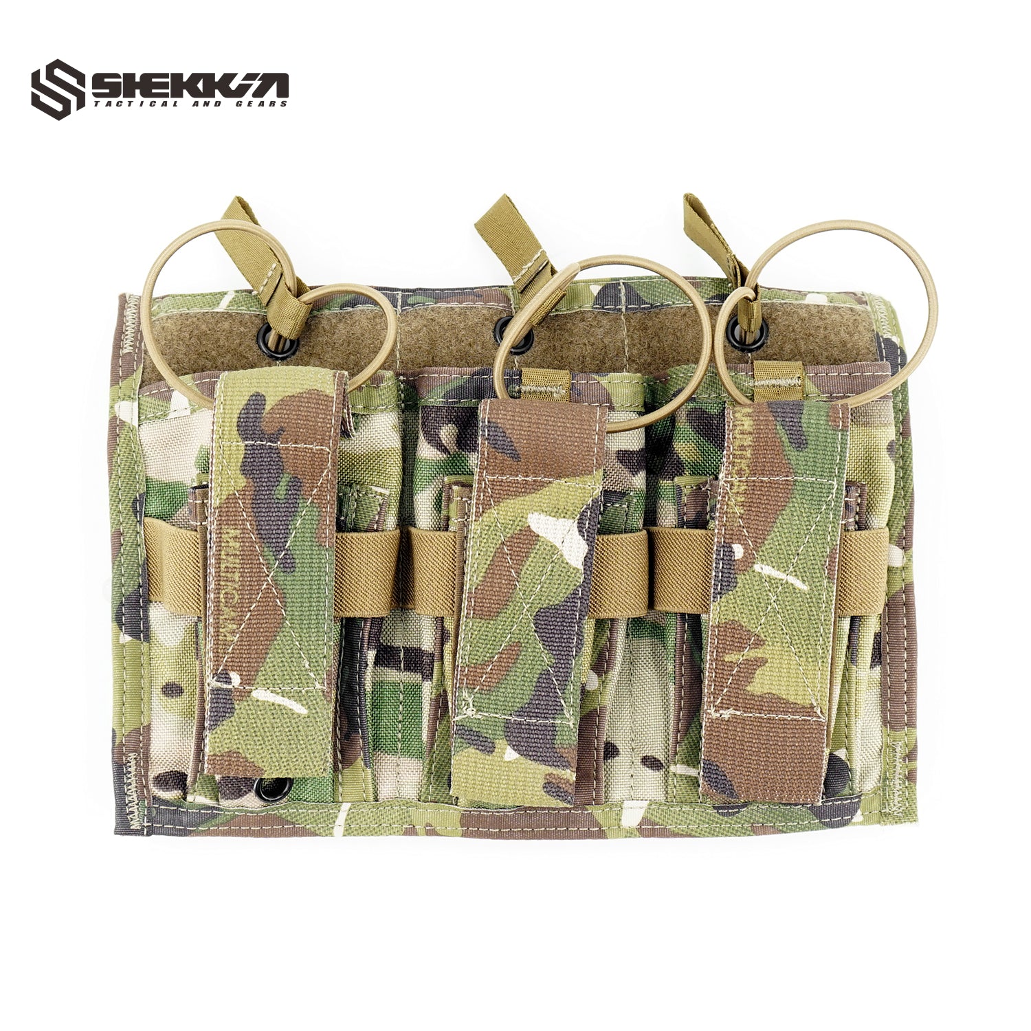 Paraclete ATX style Multicam Tiered Triple Rifle/Pistol Mag Pouch 6 Coloums Molle Straps - Default Title -Shekkin Gears