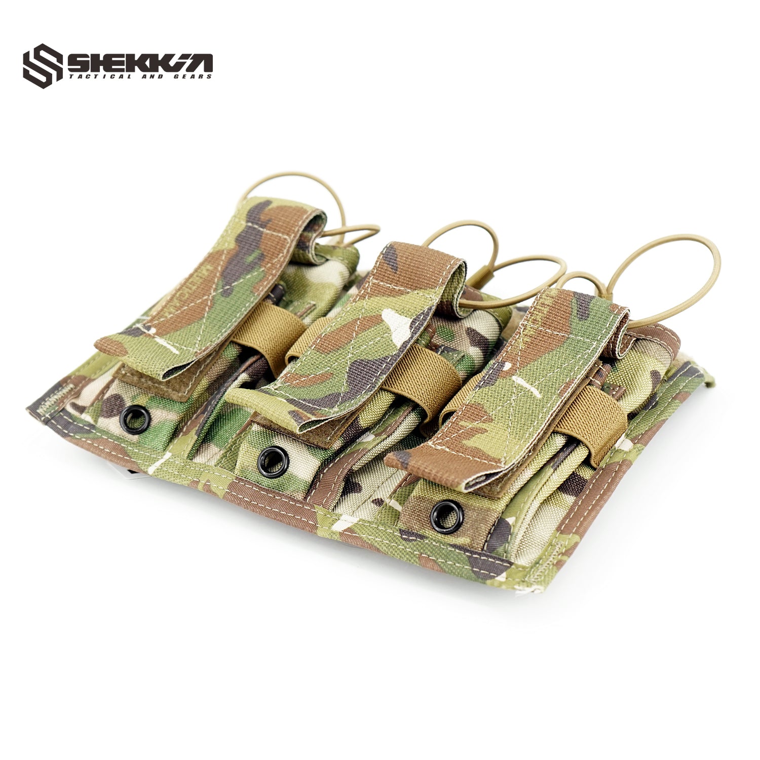 Paraclete ATX style Multicam Tiered Triple Rifle/Pistol Mag Pouch 6 Coloums Molle Straps - Default Title -Shekkin Gears