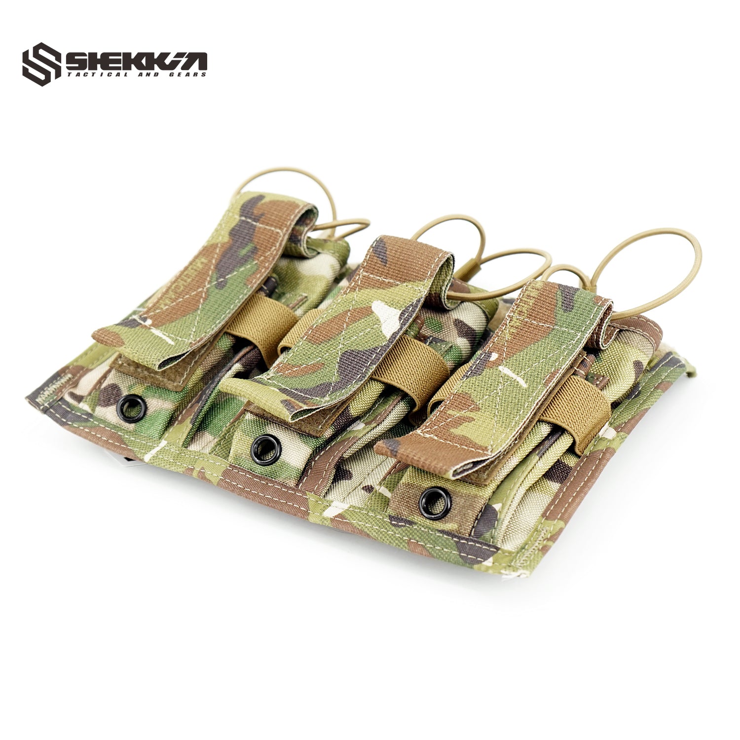 Paraclete ATX style Multicam Tiered Triple Rifle/Pistol Mag Pouch 6 Coloums Molle Straps - Shekkin Gears