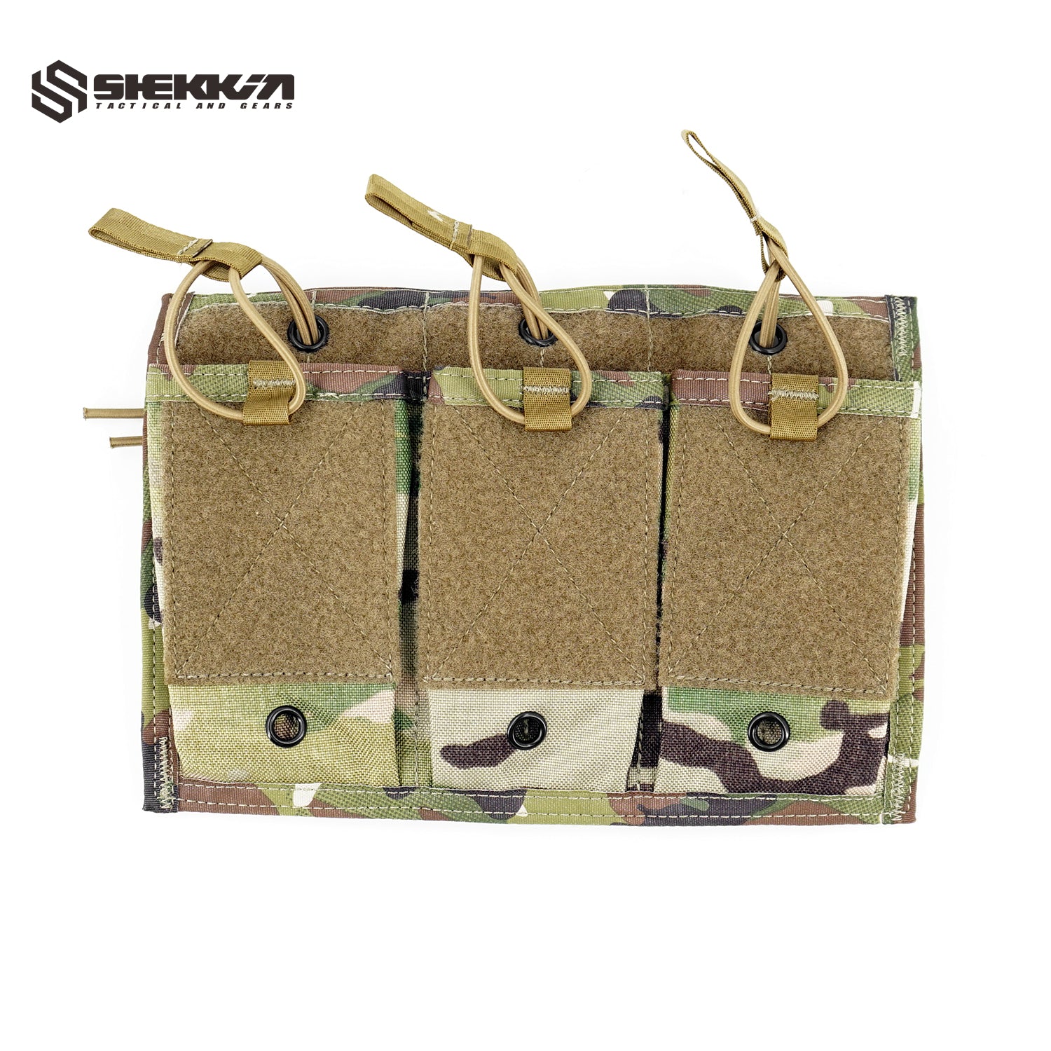 Multicam Paraclete style Triple M4 Mag Pouch 6 columns molle straps - Default Title -Shekkin Gears