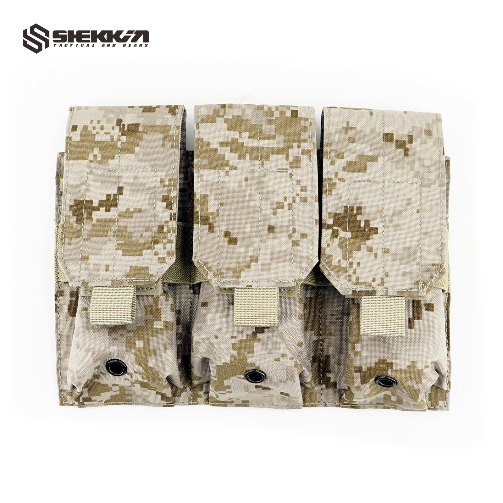 Shekkin gears triple M4 mag pouch - TAN webbing -Shekkin Gears