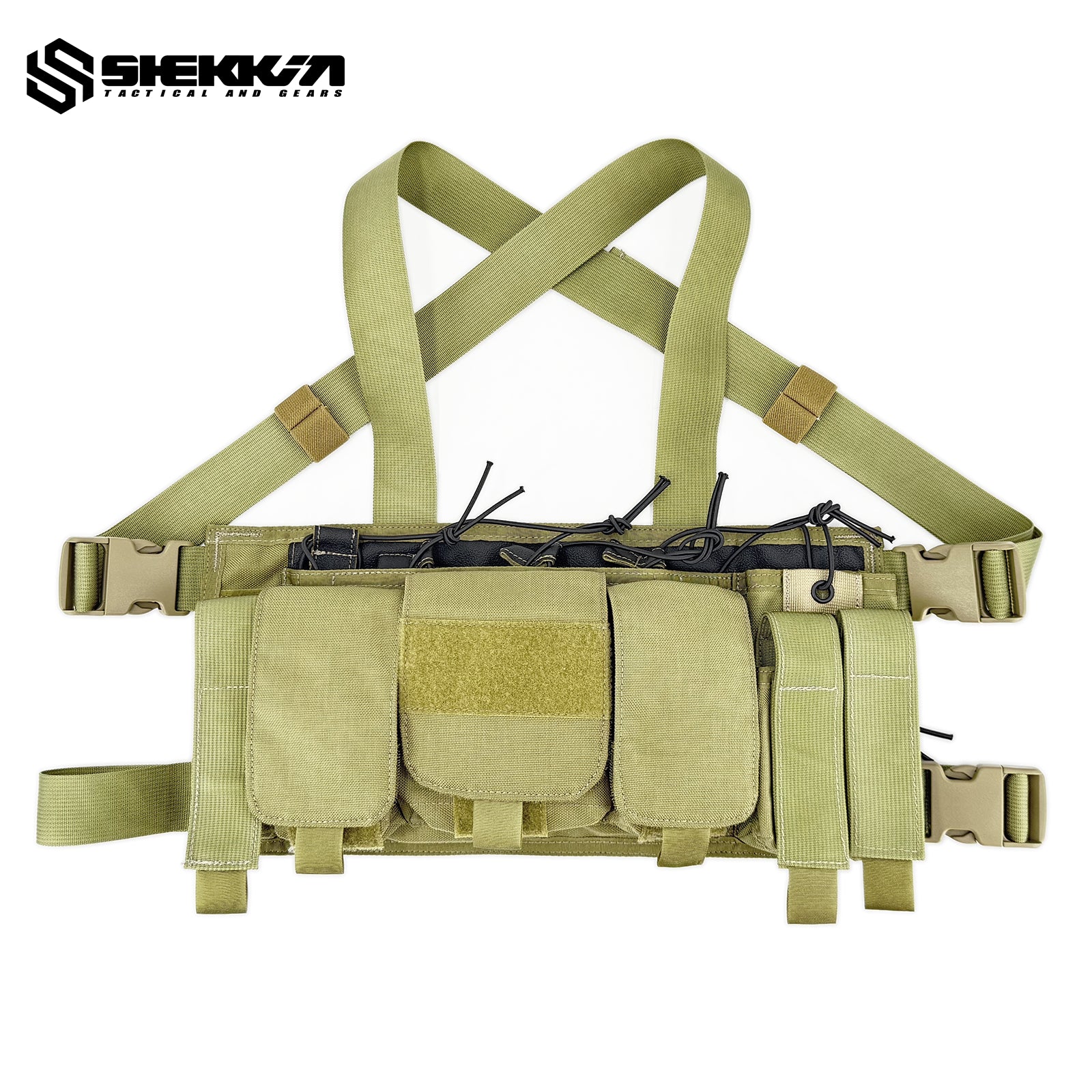 DBT style Low vis chest rig Khaki - Default Title -Shekkin Gears