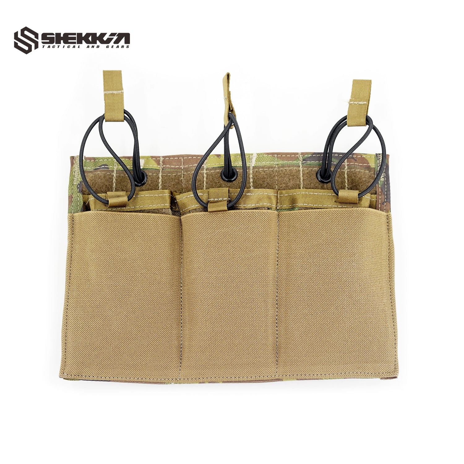 Multicam Paraclete Style Custom Elastic Triple M4 Mag Pouch - Default Title -Shekkin Gears