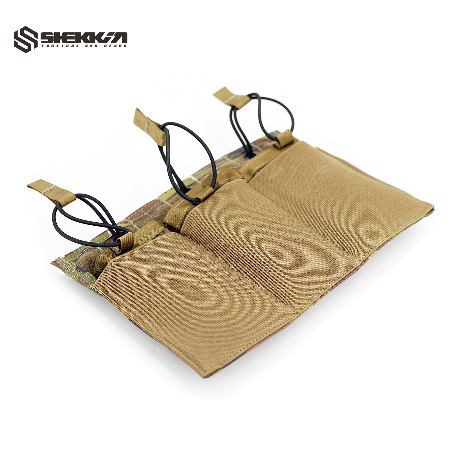 Multicam Paraclete Style Custom Elastic Triple M4 Mag Pouch - Default Title -Shekkin Gears
