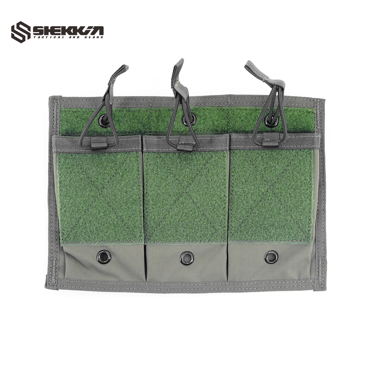 Pre MSA Paraclete style Smoke green triple M4 mag pouch with velcro front and molle back - Default Title -Shekkin Gears