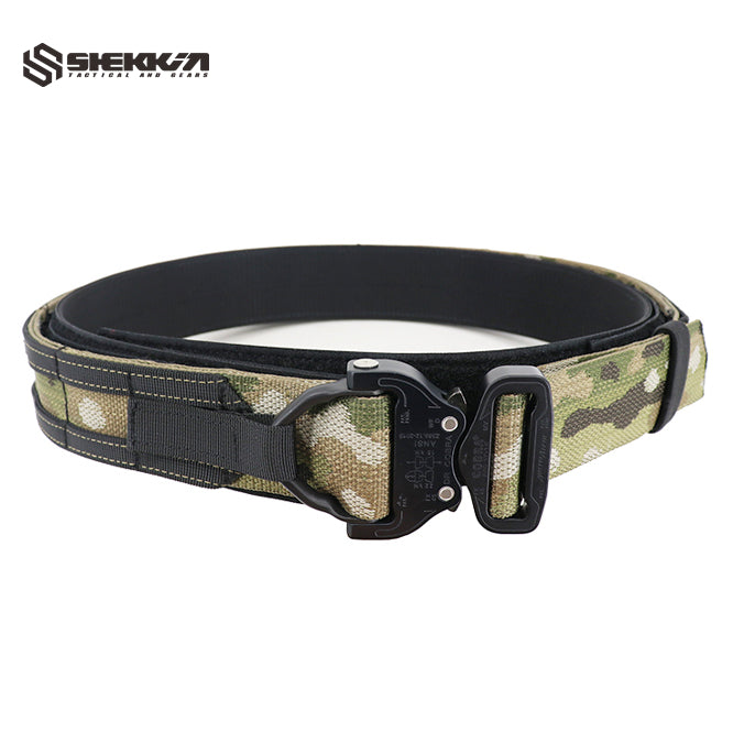 Senshi style combat belt with budget buckle - 1.75 inches / S / Multicam + Black webbing -Shekkin Gears