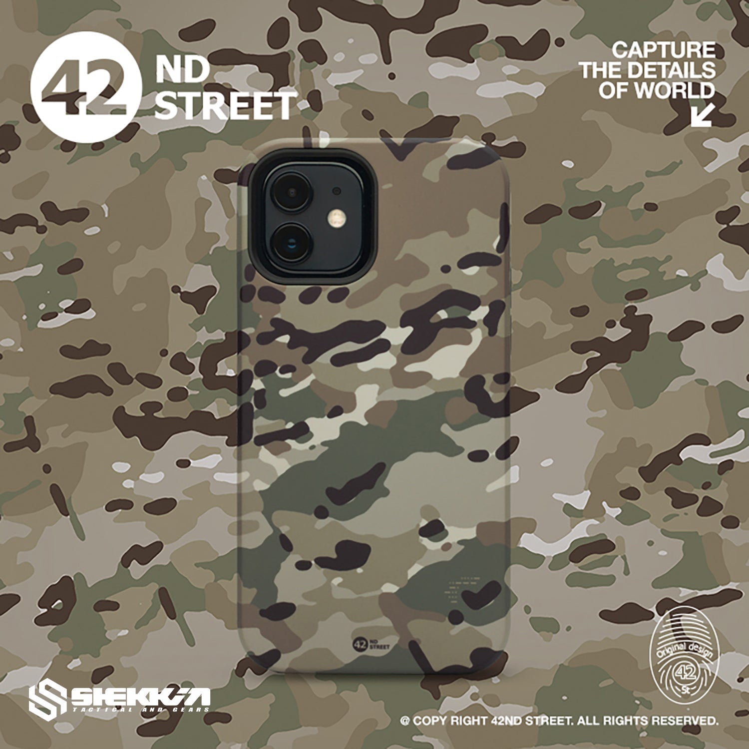 Shekkin Gears x 42nd street IPHONE ultra slim phone case - IPhone 13 / Multicam -Shekkin Gears