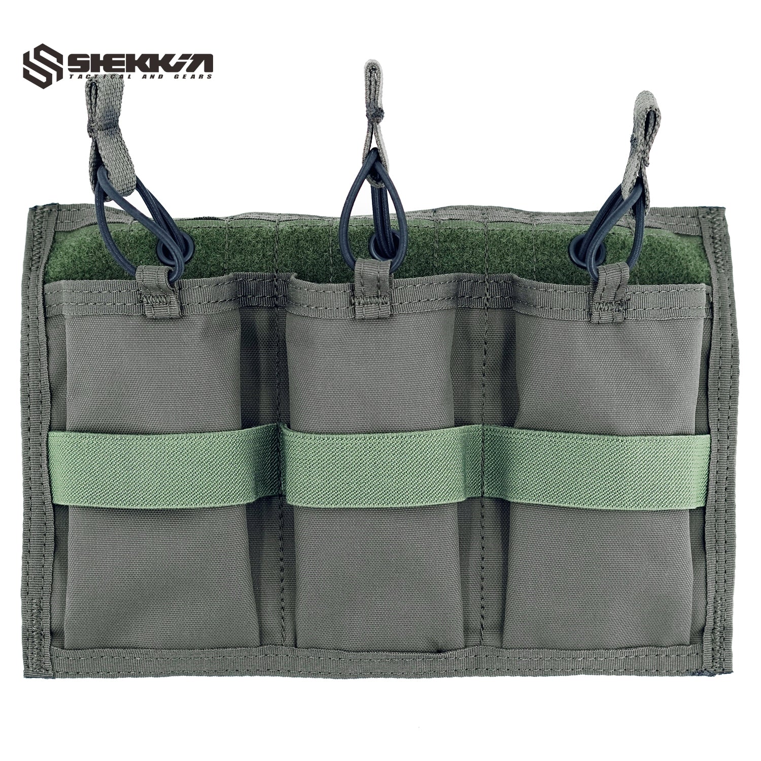 Pre MSA Paraclete style Smoke green triple M4 mag pouch open top