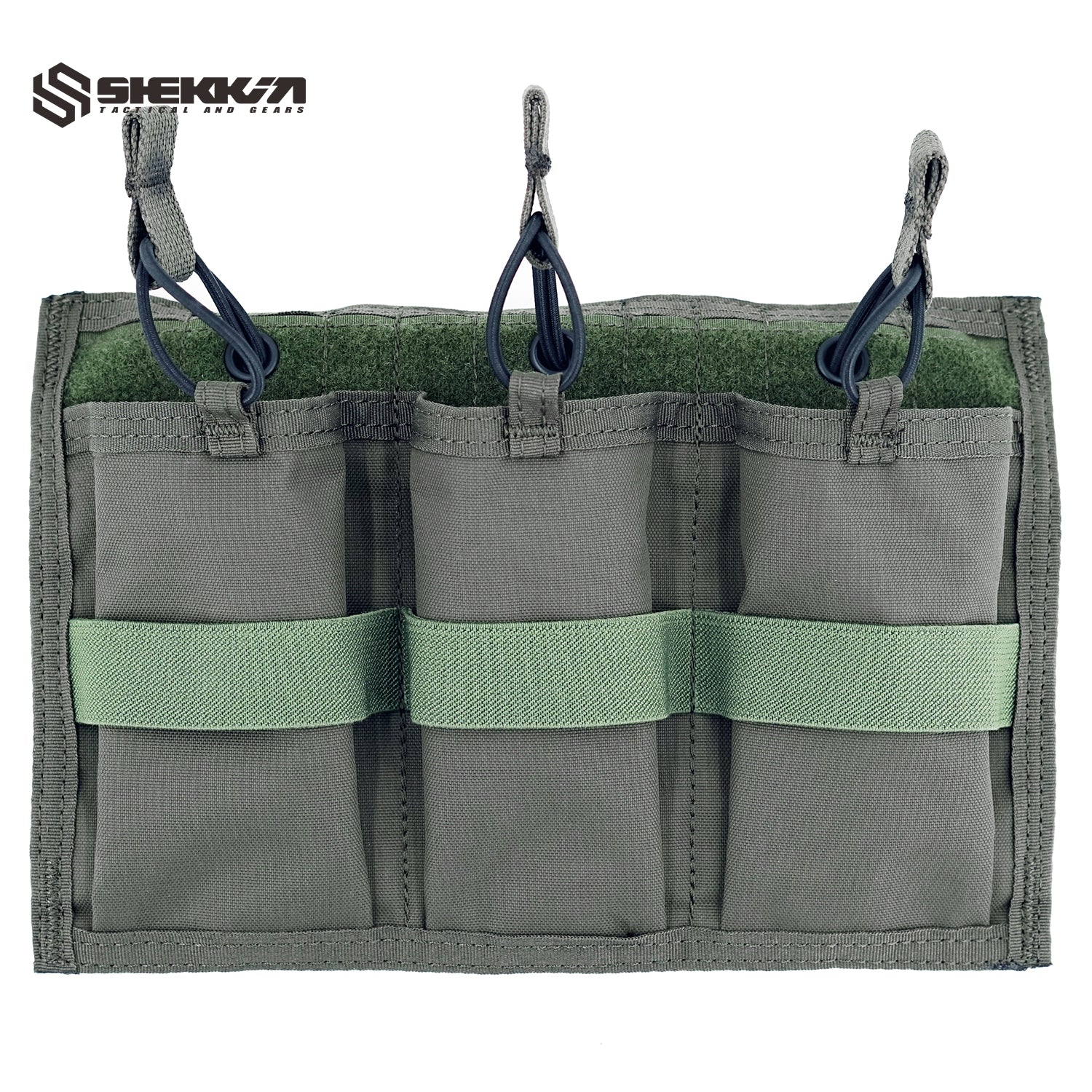 Pre MSA Paraclete style Smoke green triple M4 mag pouch open top - Default Title -Shekkin Gears