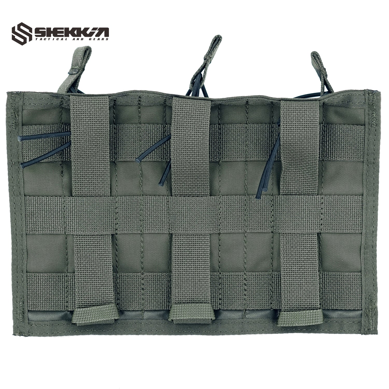 Pre MSA Paraclete style Smoke green triple M4 mag pouch open top - Default Title -Shekkin Gears