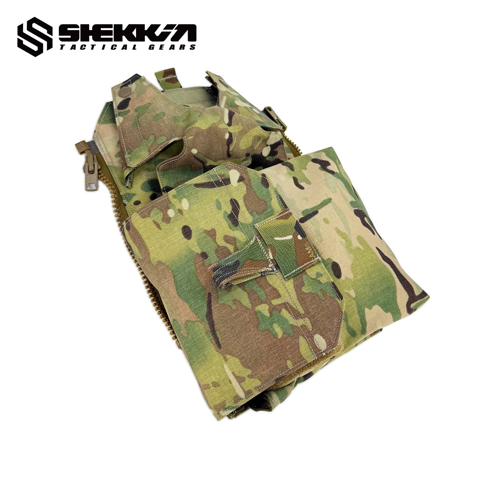 Tactical Assaulter's Zip-On Back Panel with Blower Gas Mask Pouch