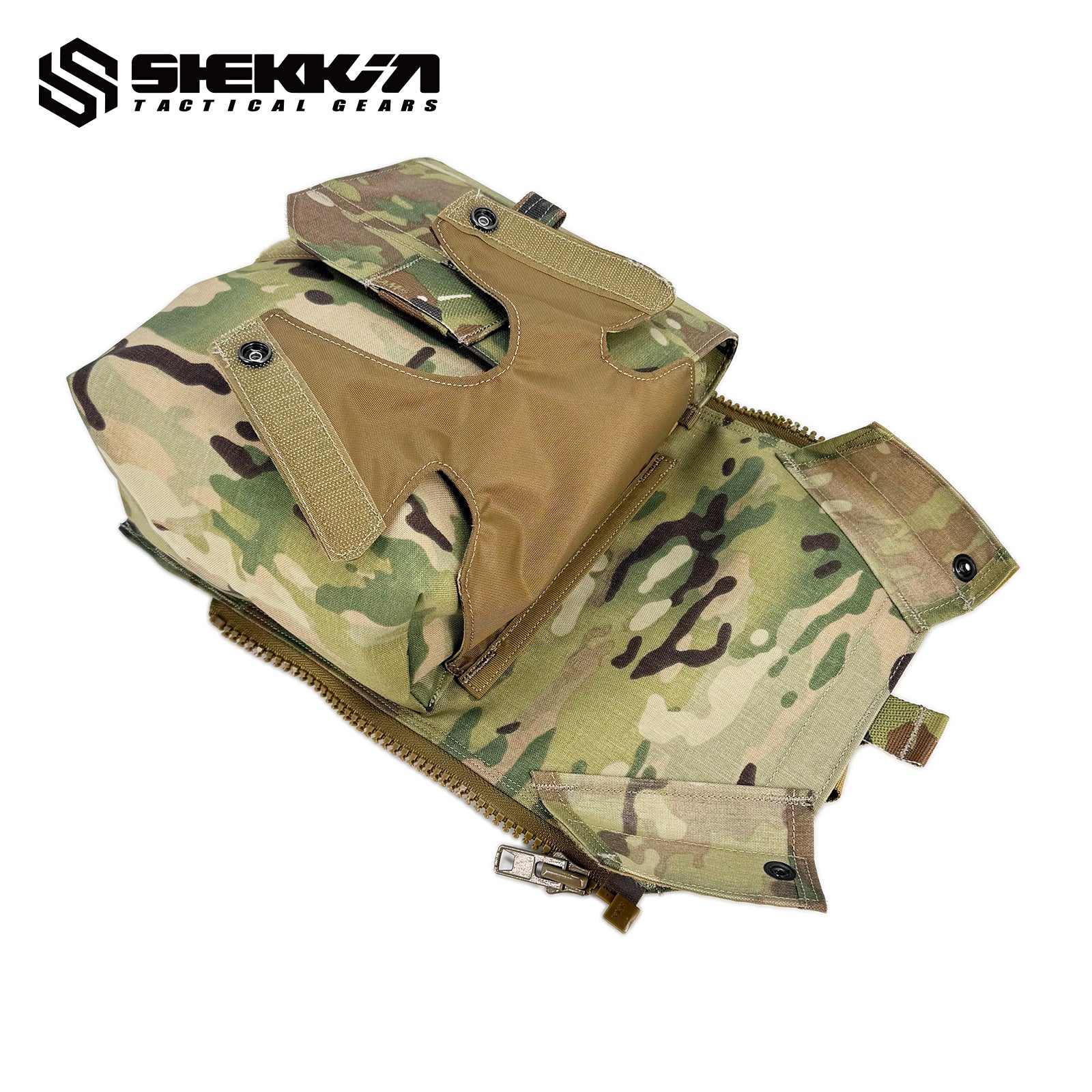 Tactical Assaulter's Zip-On Back Panel with Blower Gas Mask Pouch