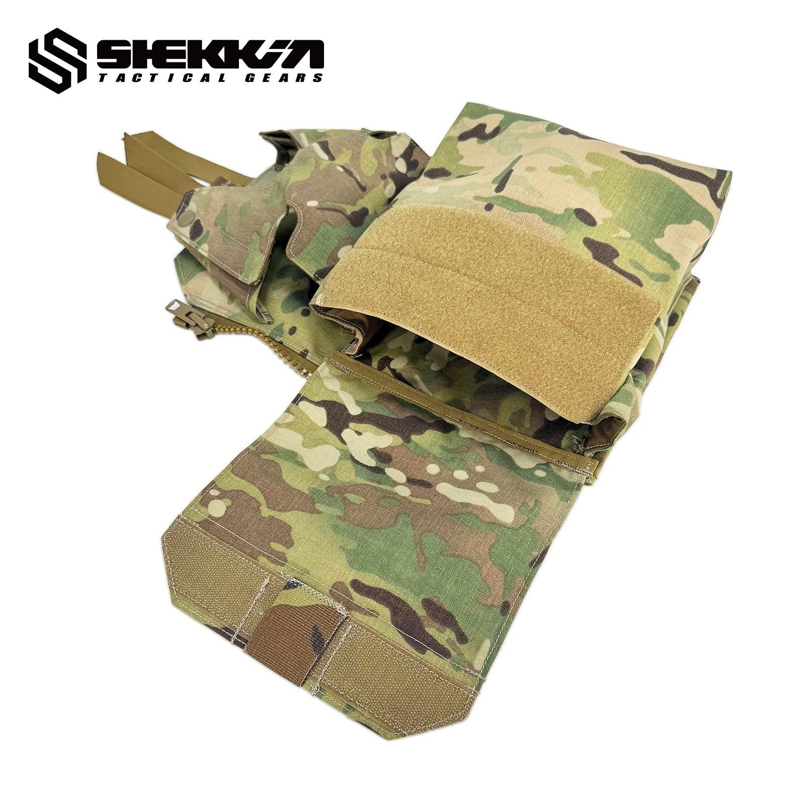 Tactical Assaulter's Zip-On Back Panel with Blower Gas Mask Pouch