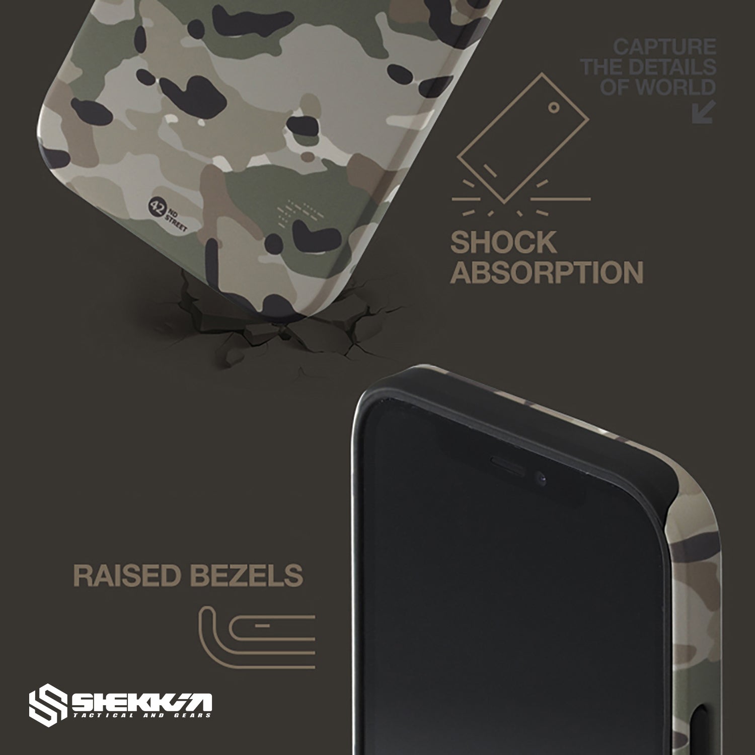 Shekkin Gears tactical gears double layers IPHONE multicam