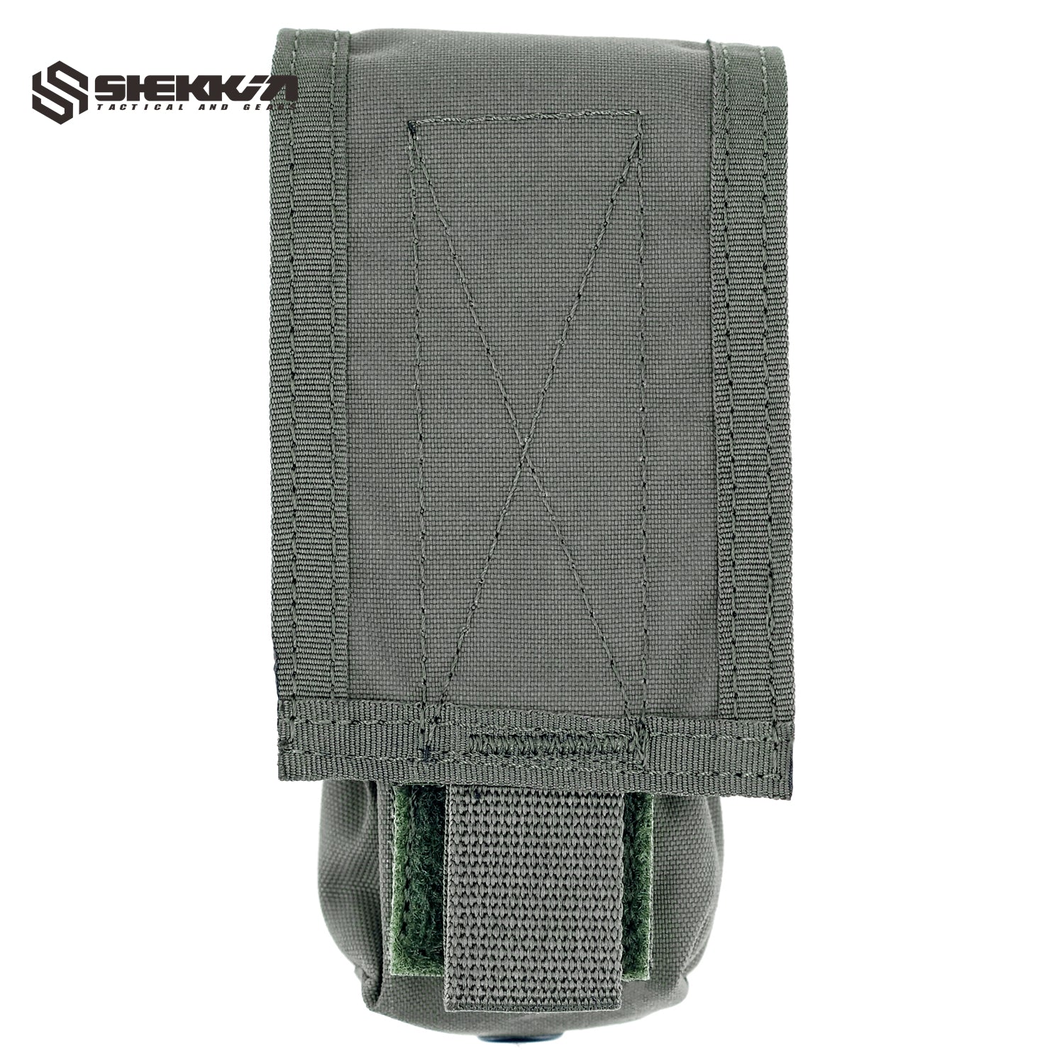 Pre MSA Paraclete style Smoke green single flash bang pouch with round & square flap - Shekkin Gears