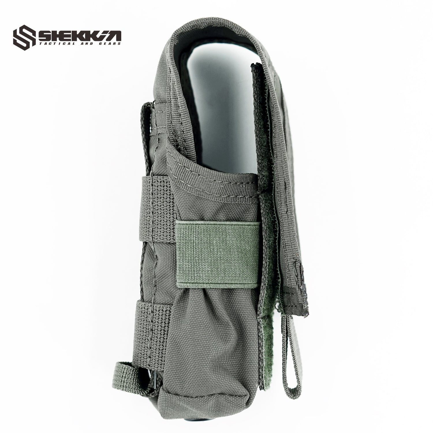 Paraclete flash bang pouch smoke green with round & square flap