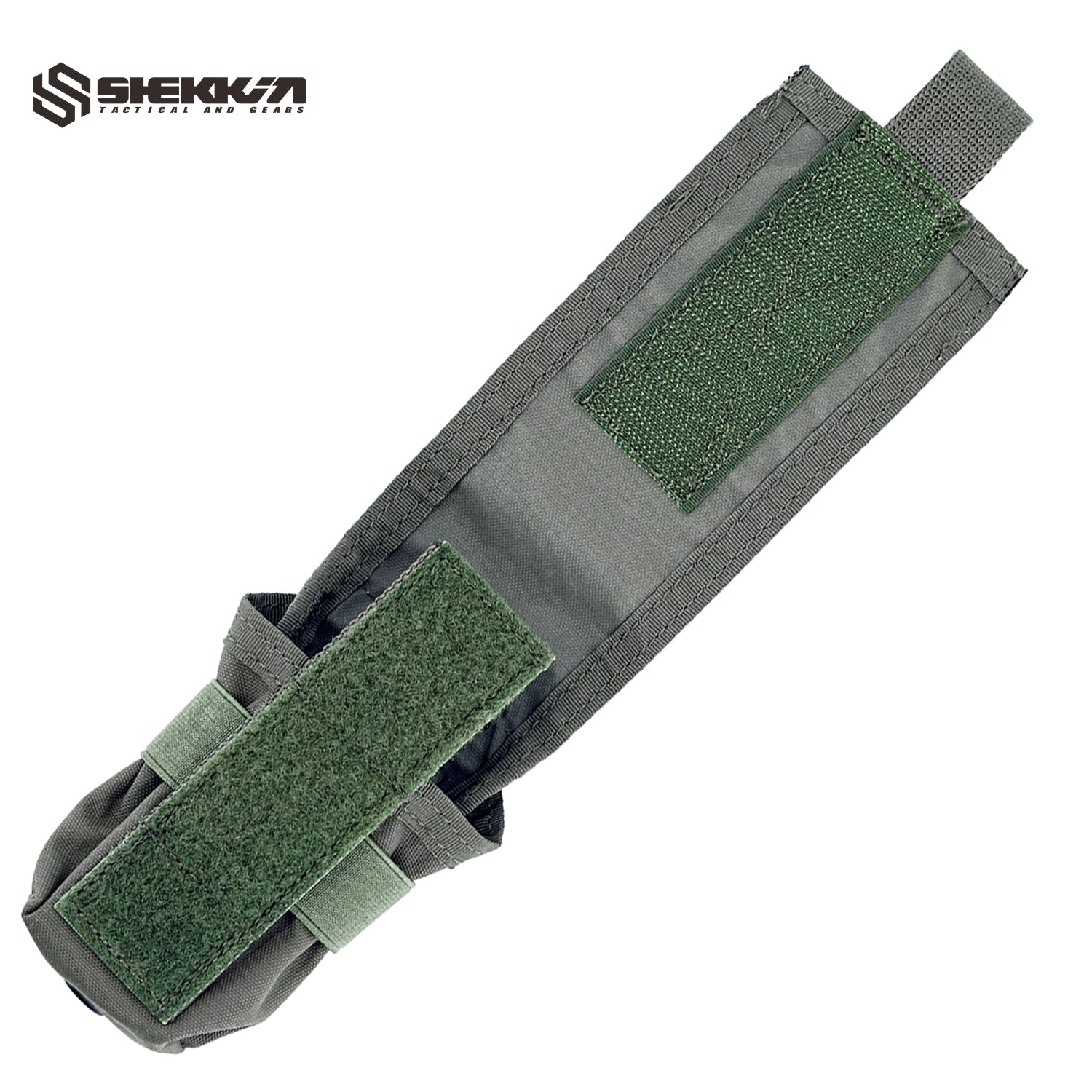 Paraclete flash bang pouch smoke green with round & square flap Paraclete flash bang pouch smoke green with round & square flap