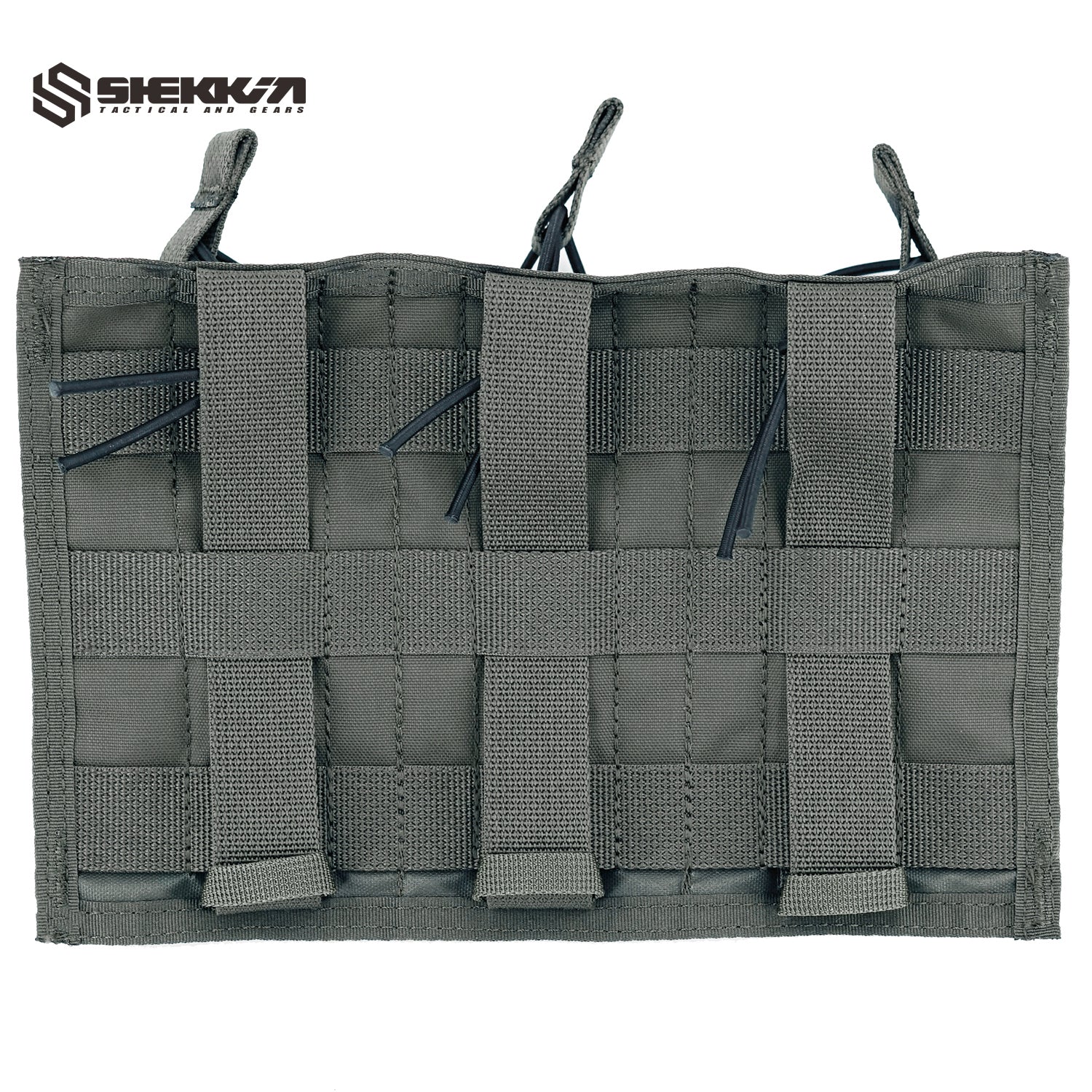 Pre MSA Paraclete style Smoke green triple M4 mag pouch with velcro front and molle back - Shekkin Gears